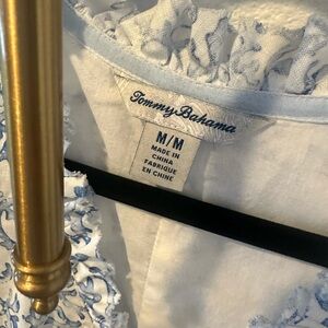 Tommy Bahama Light Blue and White Ruffled dress